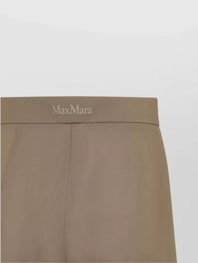 Max Mara High-waisted Wide-leg Trousers In Luxurious Virgin Wool In Brown