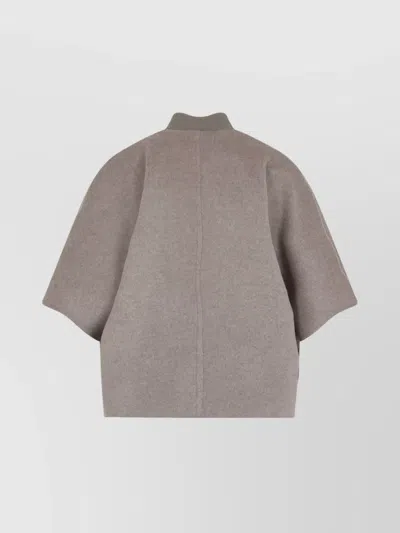 Max Mara Leticia Bomber Cape In Cacha Grey Cashmere In Gray