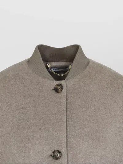 Max Mara Leticia Bomber Cape In Cacha Grey Cashmere In Gray