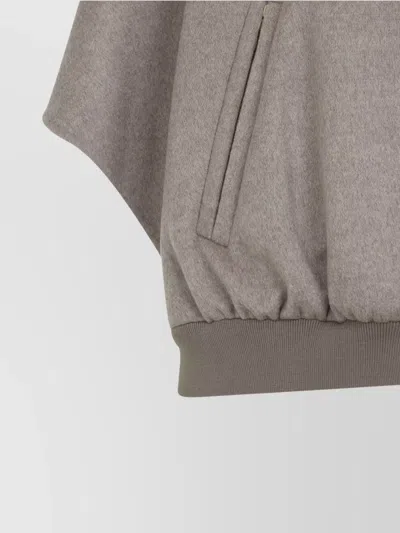 Max Mara Leticia Bomber Cape In Cacha Grey Cashmere In Gray