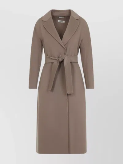 S Max Mara Esturia Belted Wool Coat In Gray