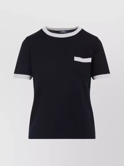 S Max Mara Max Mara's Egidio Bicolor Knit T-shirt In Blue