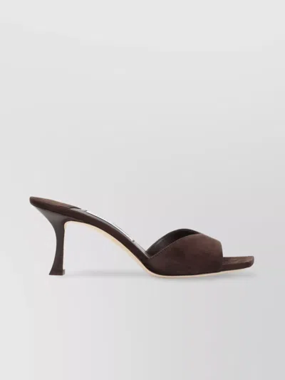 Jimmy Choo 70mm Skye Suede Heeled Sandals In Brown