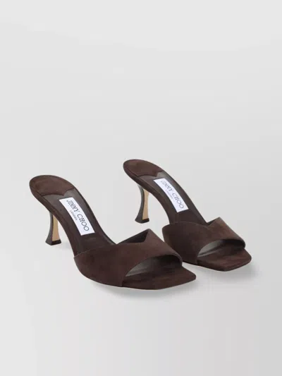 Jimmy Choo 70mm Skye Suede Heeled Sandals In Brown