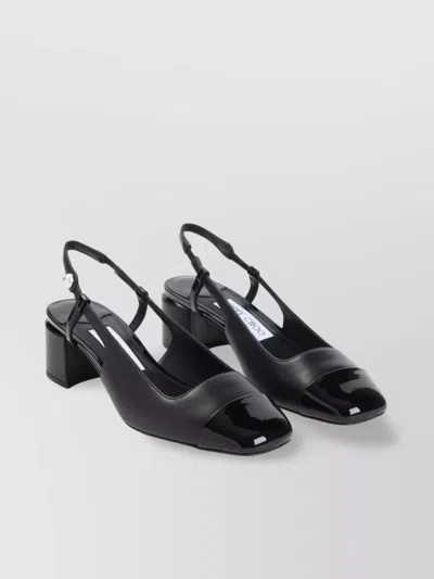 Jimmy Choo Closed Toe Block Heel Sling Back Pumps In Black