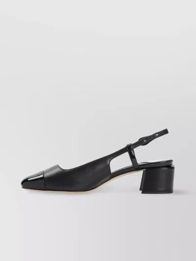 Jimmy Choo Closed Toe Block Heel Sling Back Pumps In Black