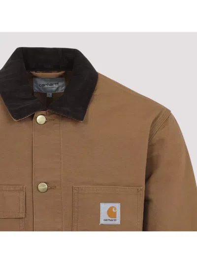 Carhartt Work In Progress Michigan Canvas Coat In Brown