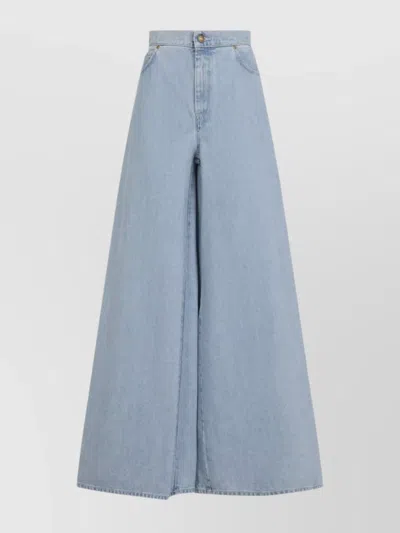Max Mara Wide-leg High-waist Jeans With Classic Five-pocket Styling In Blue