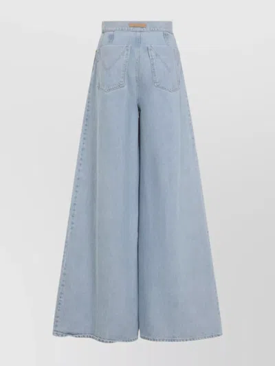 Max Mara Wide-leg High-waist Jeans With Classic Five-pocket Styling In Blue