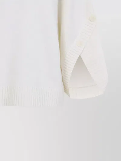 Max Mara Buttoned Cashmere Blend Sweater With Asymmetric Cuffs