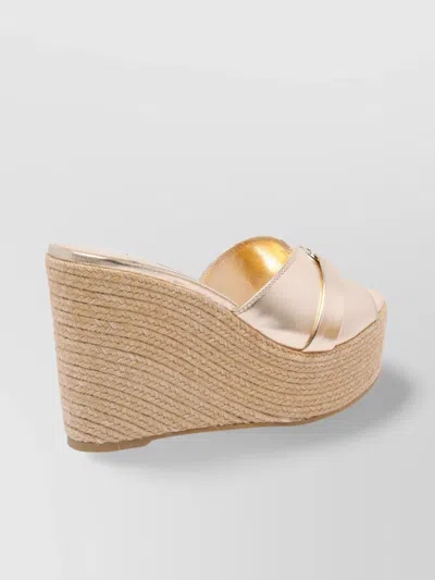 Jimmy Choo Leda Wedges With Metallic Espadrille Sole