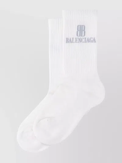 Balenciaga Ribbed Ankle Length Hosiery In White