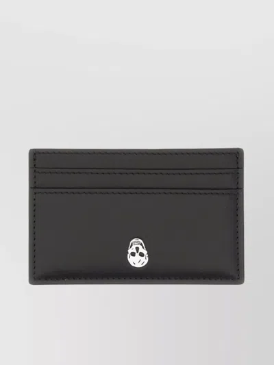 Alexander Mcqueen Compact Design Wallet With Minimalist Style In Black