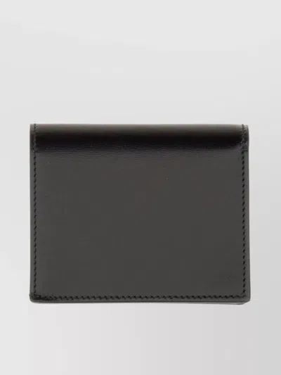 Alexander Mcqueen Calfskin Wallet With Embossed Logo In Black