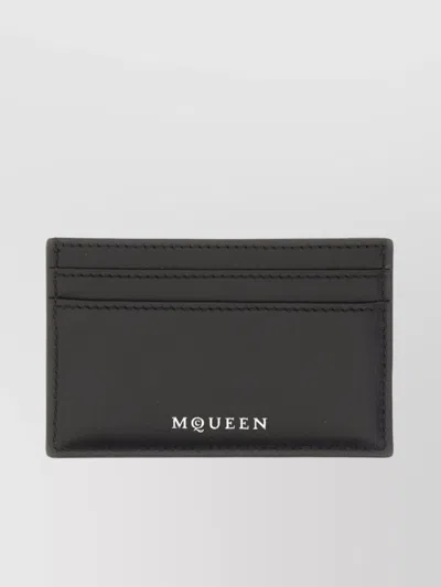 Alexander Mcqueen Compact Design Wallet With Minimalist Style In Black