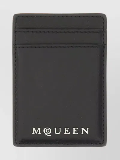Alexander Mcqueen Compact Leather Wallets And Cardholders In Black