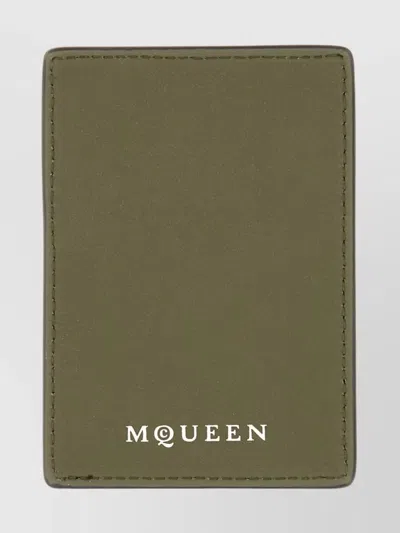Alexander Mcqueen Compact Leather Wallets And Cardholders In Green