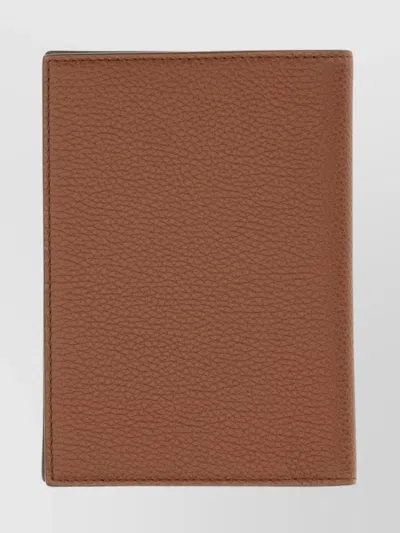 Tom Ford Textured Finish Bi-fold Wallet In Brown