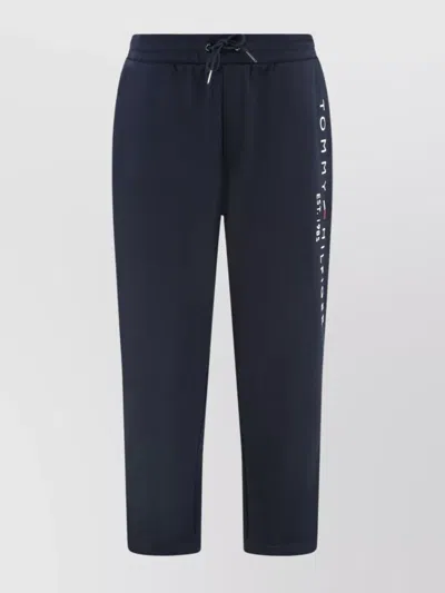 Tommy Hilfiger Cotton Track-pants Elastic Waistband In Blue