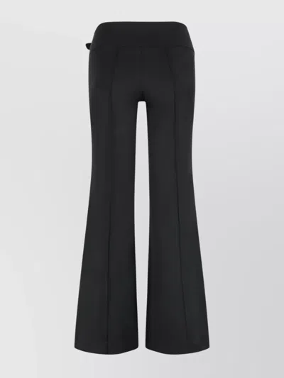Versace Jeans Couture Wide-leg Trousers With High Waist And Buckle In Black