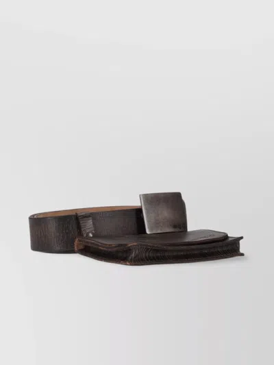 Dsquared2 Adjustable Textured Buckle Belts In Brown