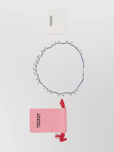 Isabel Marant Beaded Necklace With Pearl Accents In Blue