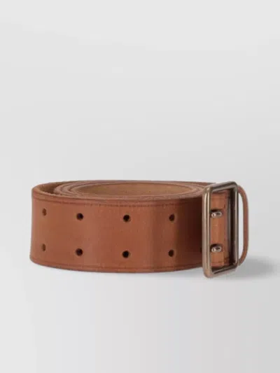 Dsquared2 Adjustable Smooth Finish Buckle Belts In Brown