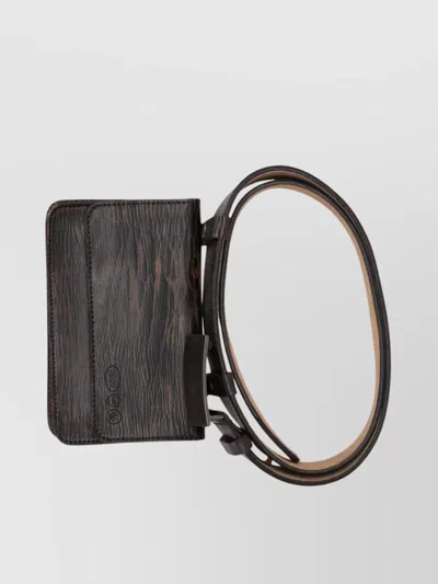 Dsquared2 Adjustable Textured Buckle Belts In Brown