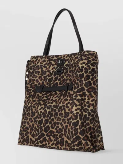 Zanellato Leopard Print Shoulder Bag With Front Zip