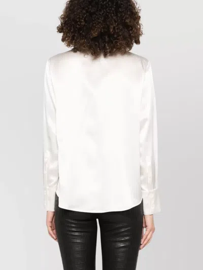 Max Mara Buttoned-cuff Long Sleeves Top With Pointed Collar In White