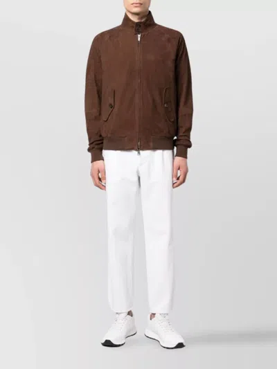 Baracuta Suede Bomber Jacket Side Pockets In Multi