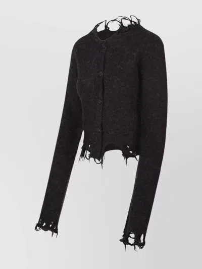 Haikure Jill Sweater With Long Sleeves And Distressed Edges In Brown