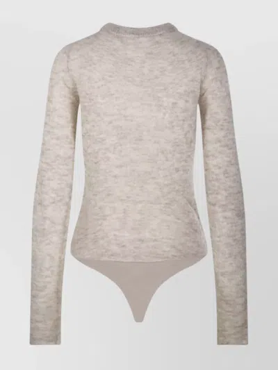 Haikure Lucy Sweater Bodysuit Style Ribbed Neckline In Neutral