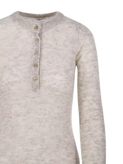 Haikure Lucy Sweater Bodysuit Style Ribbed Neckline In Neutral