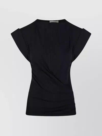 Isabel Marant Étoile Gz T-shirt With Cap Sleeves And Draped Detail In Black
