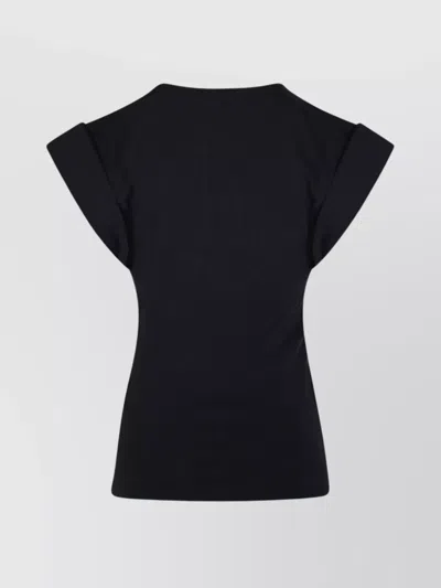 Isabel Marant Étoile Gz T-shirt With Cap Sleeves And Draped Detail In Black
