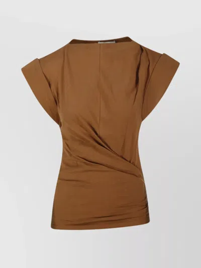 Isabel Marant Étoile Gz T-shirt With Draped Back Seam In Brown