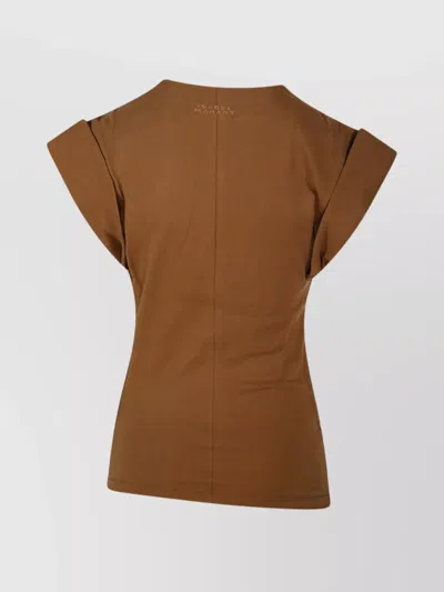 Isabel Marant Étoile Gz T-shirt With Draped Back Seam In Brown
