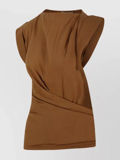 Isabel Marant Étoile Gz T-shirt With Draped Back Seam In Brown