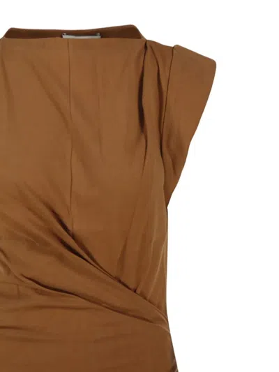 Isabel Marant Étoile Gz T-shirt With Draped Back Seam In Brown
