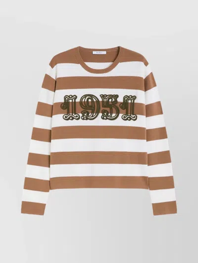 Max Mara 1951 Embroidery Wool Striped Sweater Clothing
