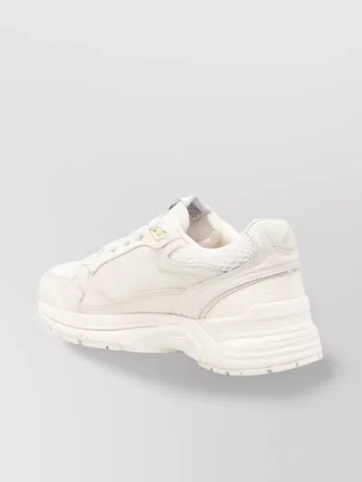 Autry Hyperway Sneakers In Whisper White Laminated Leather And Mesh In Neutral