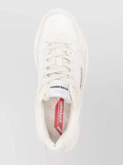 Autry Hyperway Sneakers In Whisper White Laminated Leather And Mesh In Neutral
