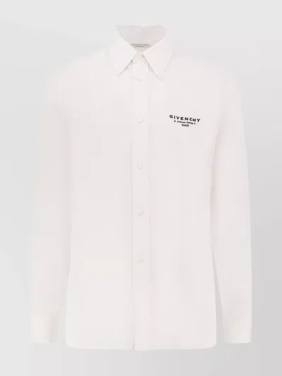 Givenchy Tailored Cotton Shirt With Cuff And Collar In White