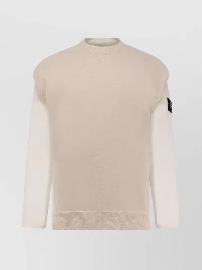 Stone Island Cotton Sweatshirt With Knitted Insert