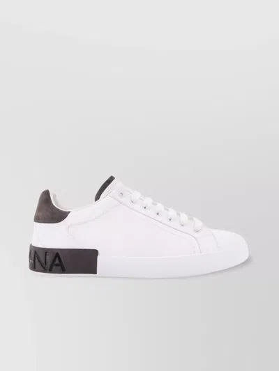 Dolce & Gabbana Sneakers From The Portofino Line In Calfskin In White