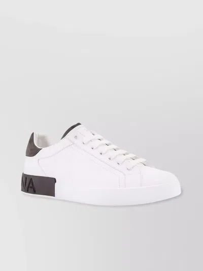 Dolce & Gabbana Sneakers From The Portofino Line In Calfskin In White