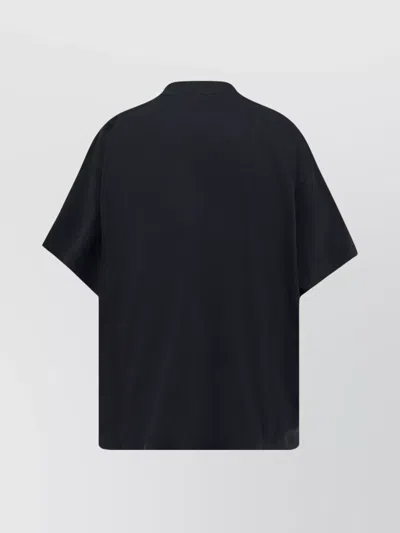 Balenciaga Faded Black T-shirt With Central Print And Wide Fit. In Black