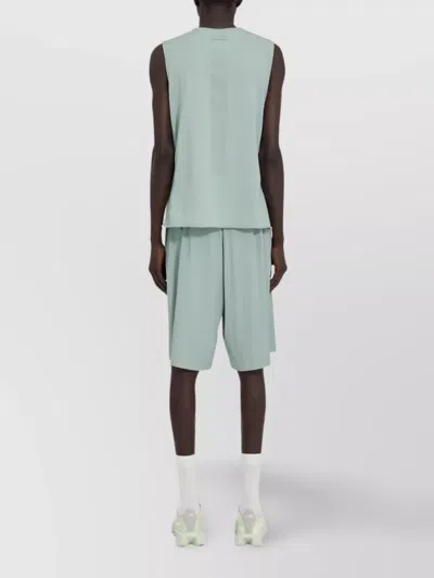Mm6 Maison Margiela Mesh Graphic Sleeveless Vest In Green