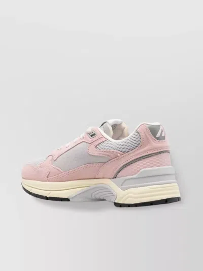 Autry Low Hyperway Wom Sneakers With Mesh Panels In Pink